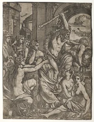 Irigységet hajt Herkules a múzsák templomából, 1522-24.