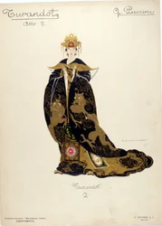 Jelmez Turandot hercegnő karakteréhez Giacomo Puccini (1858-1924) zeneszerző „Turandot” című operájában - 1926