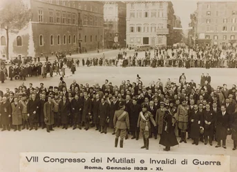 "Háborús csonkított és rokkantok VIII. Kongresszusa - Róma, 1933. január - 11" (f/w fotó)