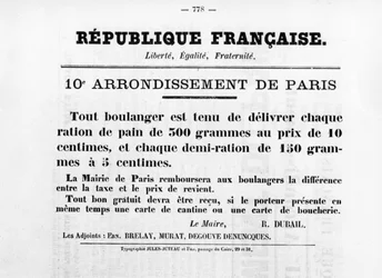 10. Párizsi kerület, a Párizsi Kommün francia politikai plakátjairól, 1871. május