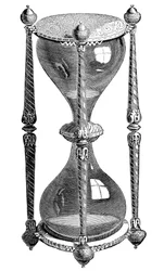 16. századi homokóra, metszet, XIX