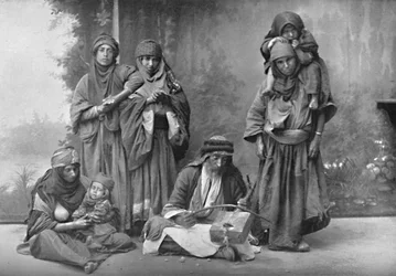 Egy beduin zenész és közönsége, 1902