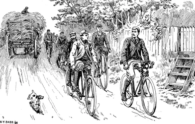 Egy brit kerékpáros klub vidéki túrára, 1895
