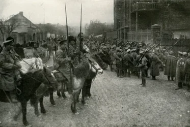 Egy kozák járőr és orosz gyalogság, 1919.