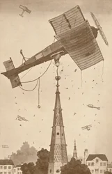 Egy hurokhurok mélyen gondolkodva vakarja a fejét egy nehéz probléma miatt, 1927
