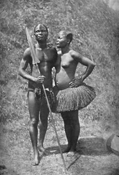 Egy mulolo kongói harcos és felesége a közép-kongói régiókból, 1902