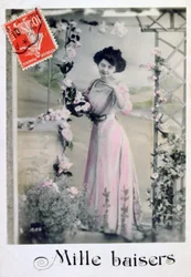 Ezer csók, francia képeslap, kb. 1900