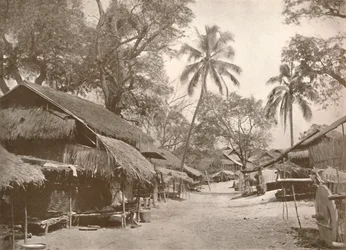 Tipikus burmai falusi jelenet, 1900.