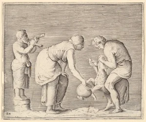 Egy bárány vért gyűjtő nő, kb. 1599-1622.