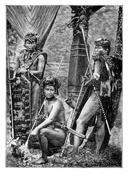 Egy csoport dyak, c1900