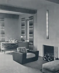 Nappali egy New York-i lakásban, a Frankl Galleries, Inc. tervezte, 1935