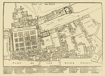 A Whitehall királyi palota Fishers alaprajzának kicsinyített másolata, 1680, 1881.