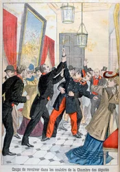 Revolver a képviselőház folyosóin, Párizs, 1902