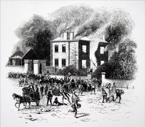 Jelenet az 1791-es birminghami zavargásból.