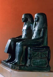 Ünnepélyes ruhás vezérpár, Újbirodalom, Egyiptomi, 19. dinasztia