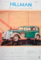 Hillman autók hirdetése, 1935