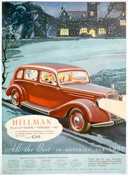 Hillman autók hirdetése, 1936