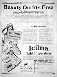 Az Icilma WC-készítmények hirdetése, 1913
