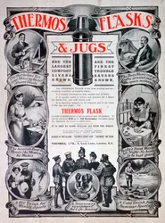 Termosz palackok és kancsók reklámja, 1910