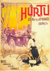 Hurtu autók és kerékpárok hirdetése, c1900-as évek