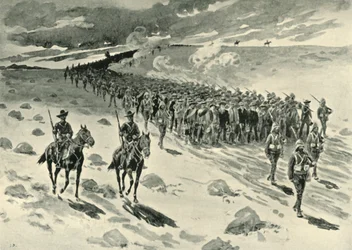 Paardeberg után: Boer Prisoners on the March, 1901.