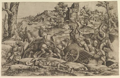 Agamemnon megöli Odioszt, kb. 1545.