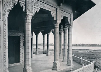 Agra. A Jázmin-torony erkélye, 1910.