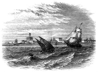 Alexandria a tengerből, Egyiptom, 1890