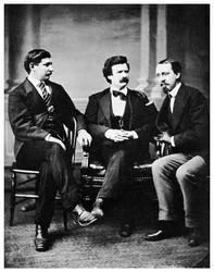 Alfred Townsend, Mark Twain és David Gray, 1871, 1955