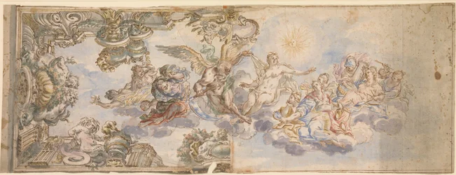 Allegorikus terv mennyezeti freskóhoz., 1650-1700.