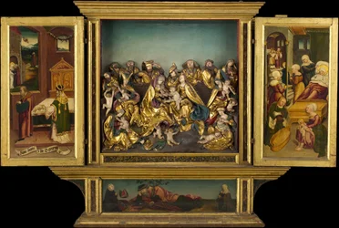 Oltárkép a Szűzanya életének jeleneteivel, német, 1548.