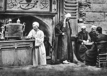 Egy arab kávéház, Kairó, Egyiptom, 1920-as évek