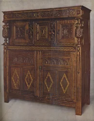 James Is Reign tölgy udvari szekrénye, c1615, 1936