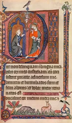 Egy megvilágított oldal a Vaux-Bardolf Zsoltárból, c1310, 1937