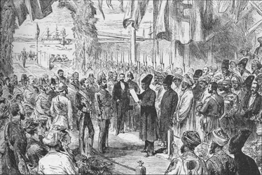 A walesi herceg érkezése az indiai Bombaybe, 1875. november 8-án, 1908.
