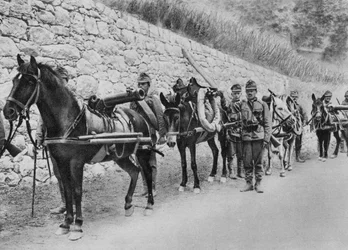 Osztrák katonák, osztrák-olasz háború, isonzói csata, első világháború, 1915