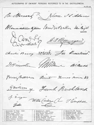 Jeles személyek autogramjai, 19. század