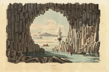 Bazaltoszlopok a Fingal-barlangban, Staffa, Belső-Hebridák, Skócia
