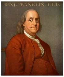 Benjamin Franklin amerikai tudós és politikus, 1782, 1956