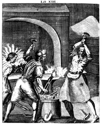 Kovácsok munkában, 1715