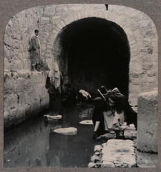 Vakok mossák szemüket a Siloám tavában, 1900
