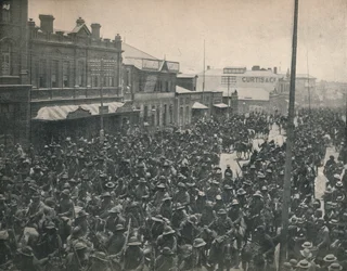 A búr kommandó áthalad a johannesburgi második transzvaali háborún, 1900.