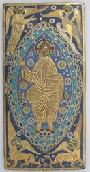 Könyv-borító plakett Krisztussal a felségben, francia, kb. 1200.