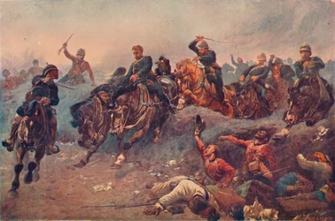 Brit tüzérség belép az ellenség vonalába Tel-el-Kebirnél, Egyiptom, 1882, 1883 1906