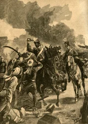 Joseph Thackwell brit tábornok a Sobraon-i csatában, Punjab, India, 1846 c1890.