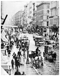 Broadway és Spring Street, New York City, USA, 1867, 1955