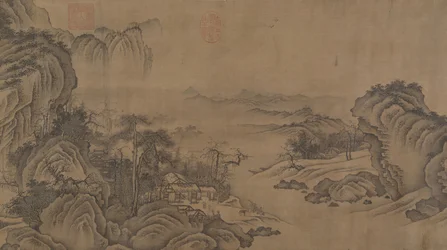 Buddhista templomok az őszi hegyek között, 14. század.