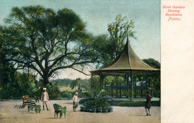 Bund Gardens Shewing Bandstand, Poona, c1900