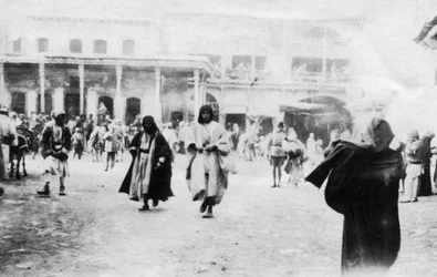 Forgalmas tér Moszulban, Mezopotámiában, 1918
