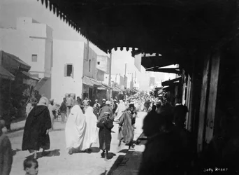 Forgalmas utca, Rabat, Marokkó, az 1920-as évektől az 1930-as évekig